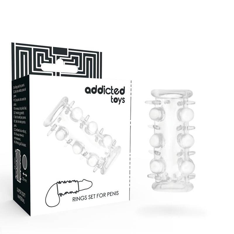 Gaine pénienne transparente ADDICTED TOYS avec anneau texturé