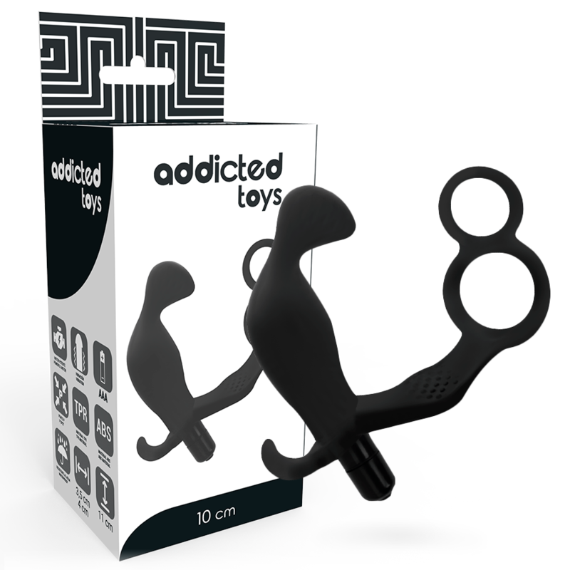 ADDICTED TOYS Plug anal à double anneau avec moteur vibrant