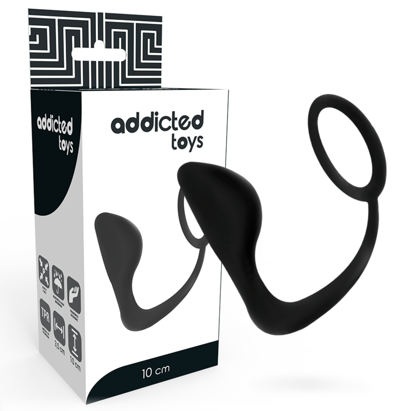 ADDICTED TOYS Plug anal avec anneau pénien intégré