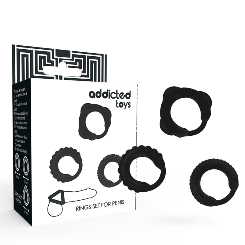 Set de cockrings ADDICTED TOYS sans vibration, 3 tailles
