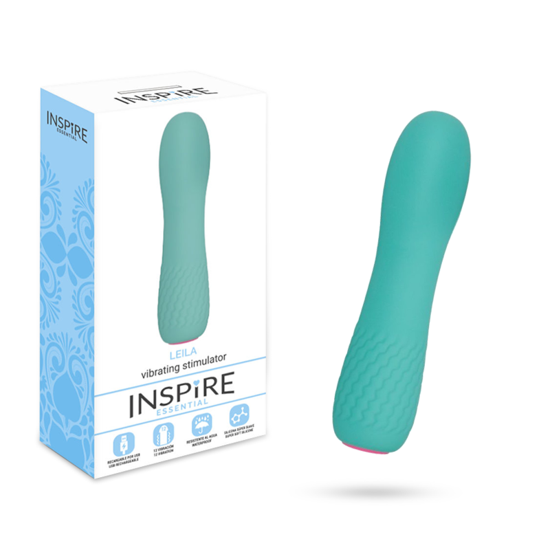 INSPIRE ESSENTIAL Leila mini vibromasseur en silicone, turquoise