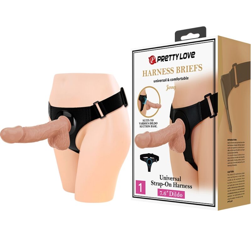 Ensemble de gode ceinture Pretty Love Jerry avec slip harnais