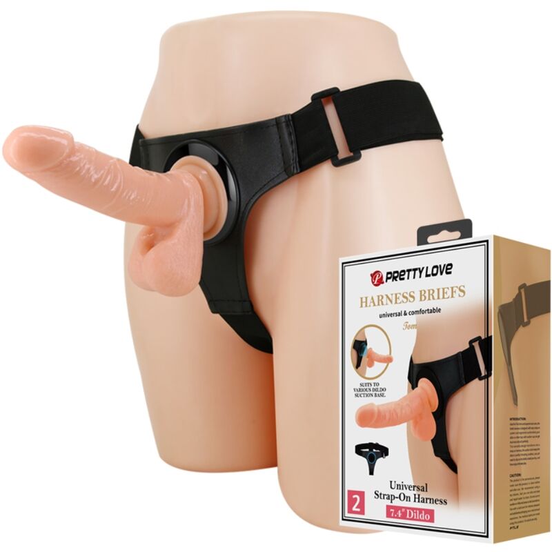 Ensemble strap-on Pretty Love Tom avec harnais et gode, 20 cm