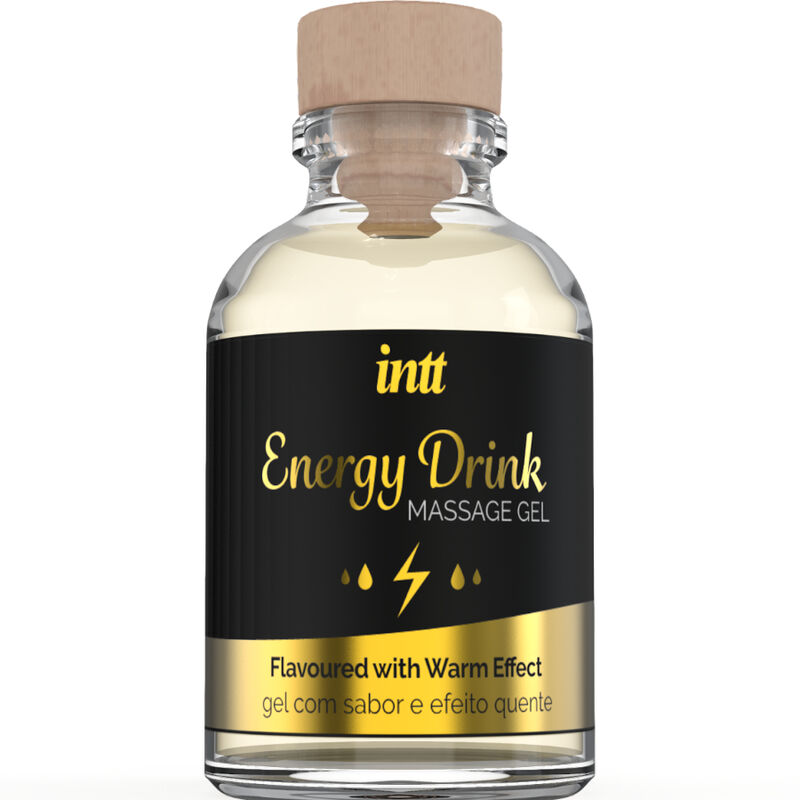 Gel de massage INTT goût boisson énergisante, effet chauffant