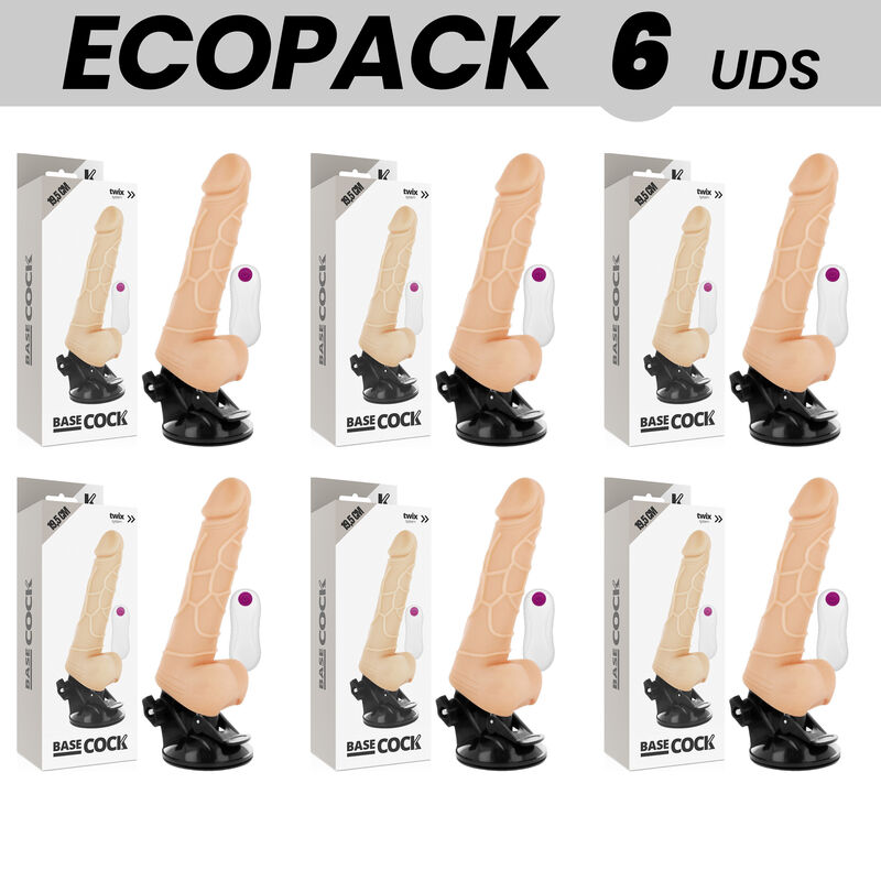 Vibromasseur réaliste en TPE avec télécommande et ventouse, 12 modes BASECOCK