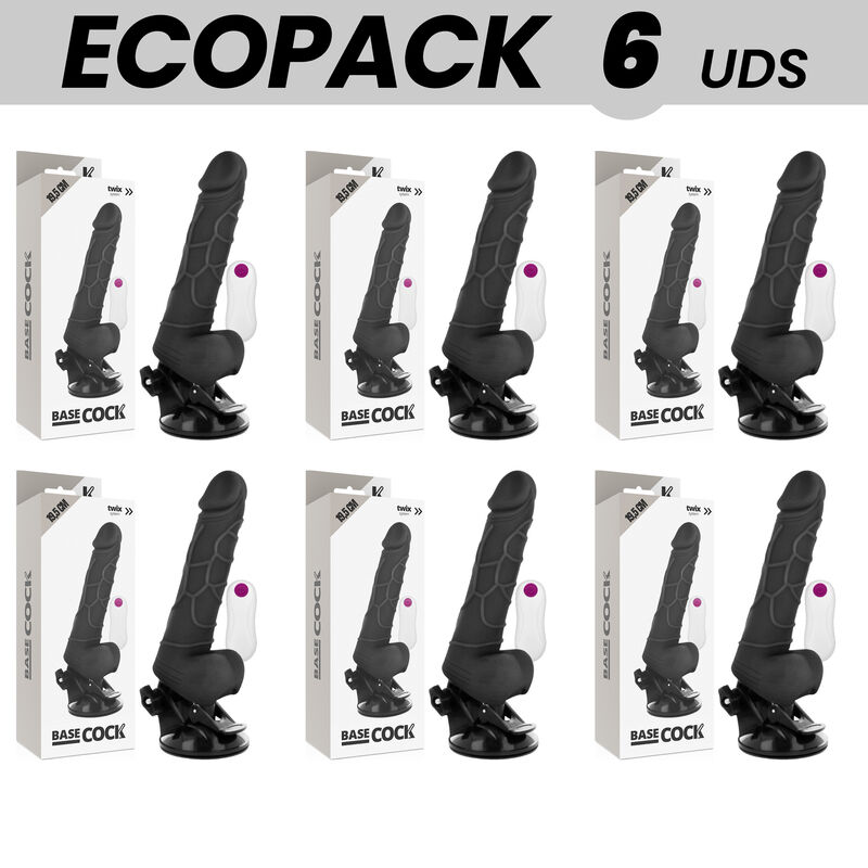 Vibromasseur réaliste avec télécommande et ventouse, 19 cm BASECOCK