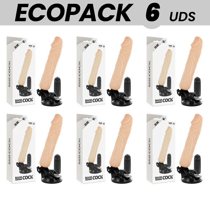 Vibromasseur réaliste avec télécommande et ventouse, 20 cm BASECOCK