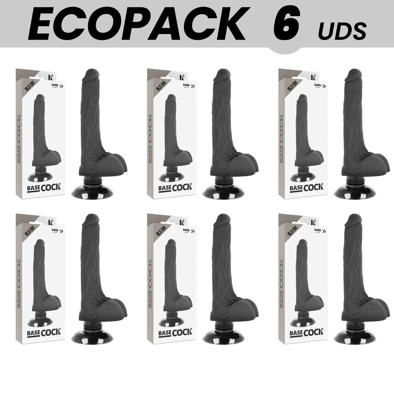Vibromasseur réaliste avec ventouse et gaine flexible de 18 cm BASECOCK