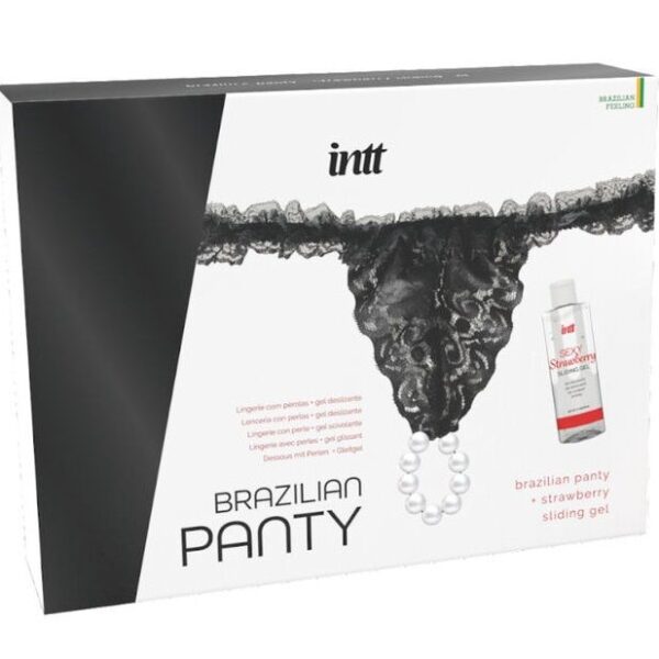 String brésilien INTT avec perles et lubrifiant