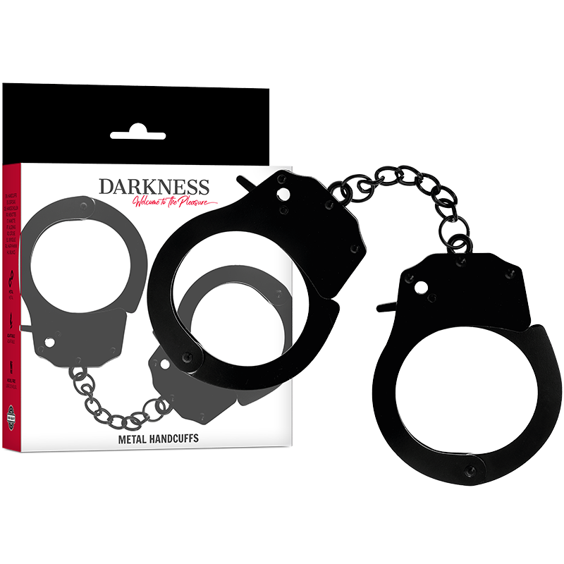 Menottes en métal noir réglables pour un bondage intense DARKNESS