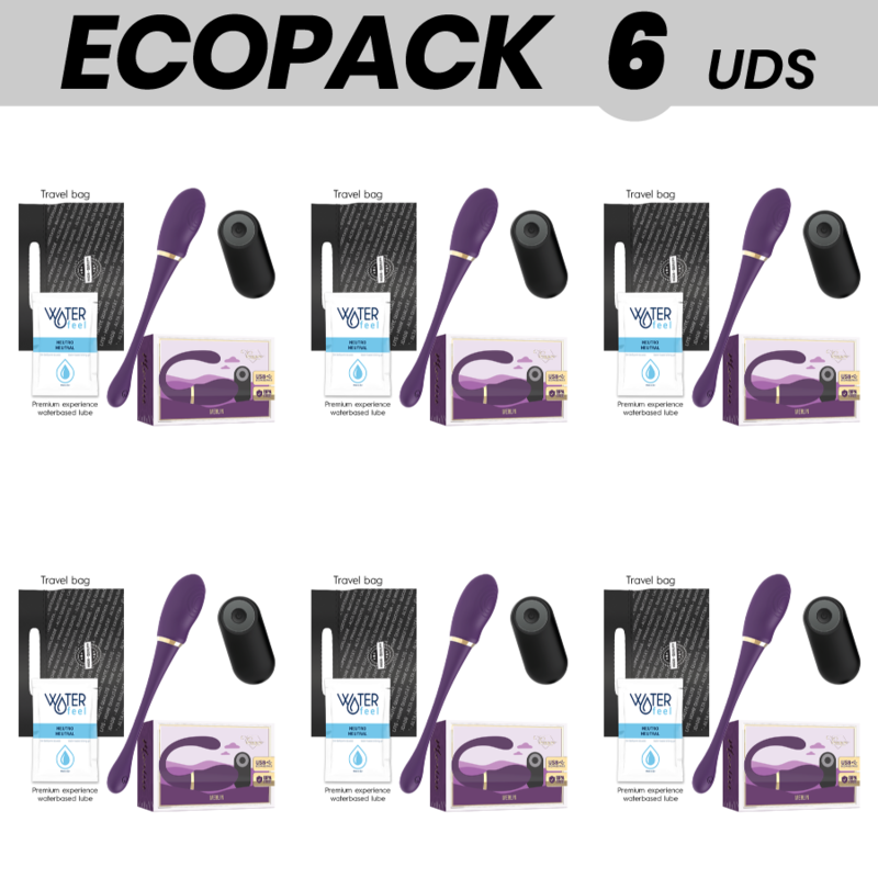Ecopack 6 Unités Treasure Merlin Vibrateur Double Pour Couple Avec Télécommande