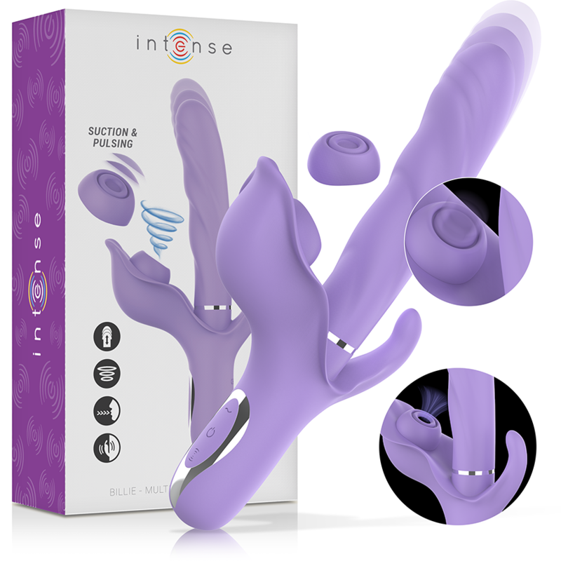 Vibromasseur rabbit INTENSE BILLIE avec stimulation par aspiration