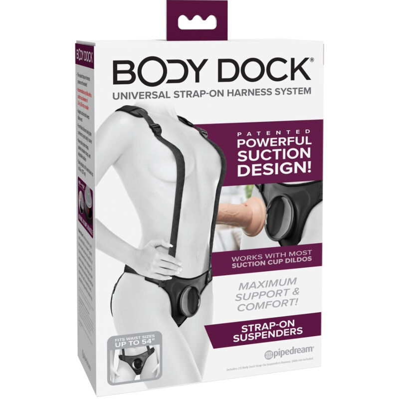 Harnais à bretelles Pipedreams Body Dock pour godemichet ceinture