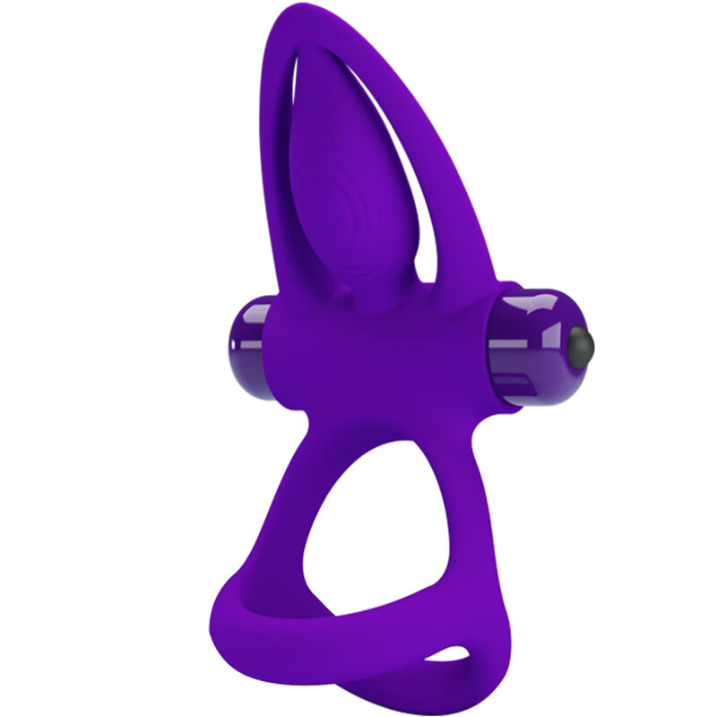 Anneau vibrant Pretty Love en silicone, violet