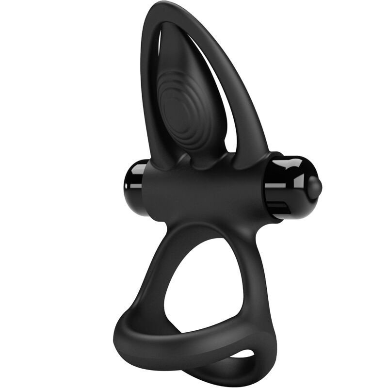 Anneau vibrant Pretty Love avec stimulateur, noir