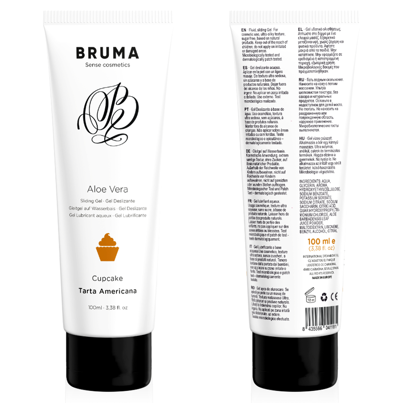 Lubrifiant BRUMA saveur cupcake à l’aloe vera, 100 ml
