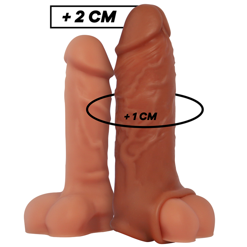Gaine pénienne VIRILXL V9 en silicone, marron