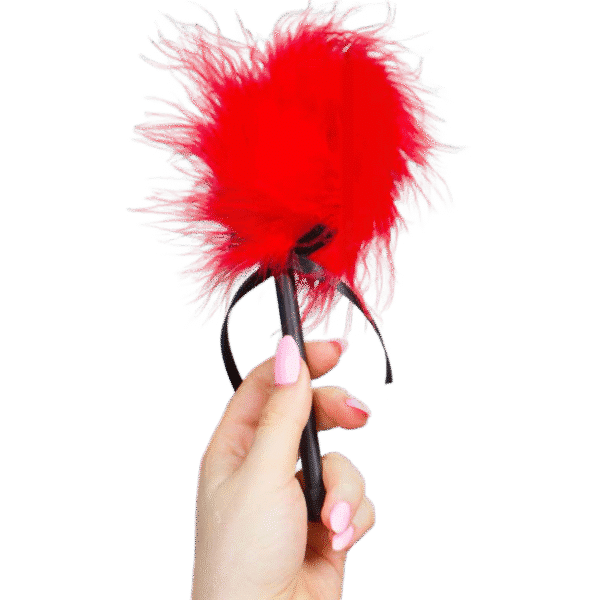 Plumeau rouge en marabout pour des chatouilles délicates et des sensations douces SECRETPLAY