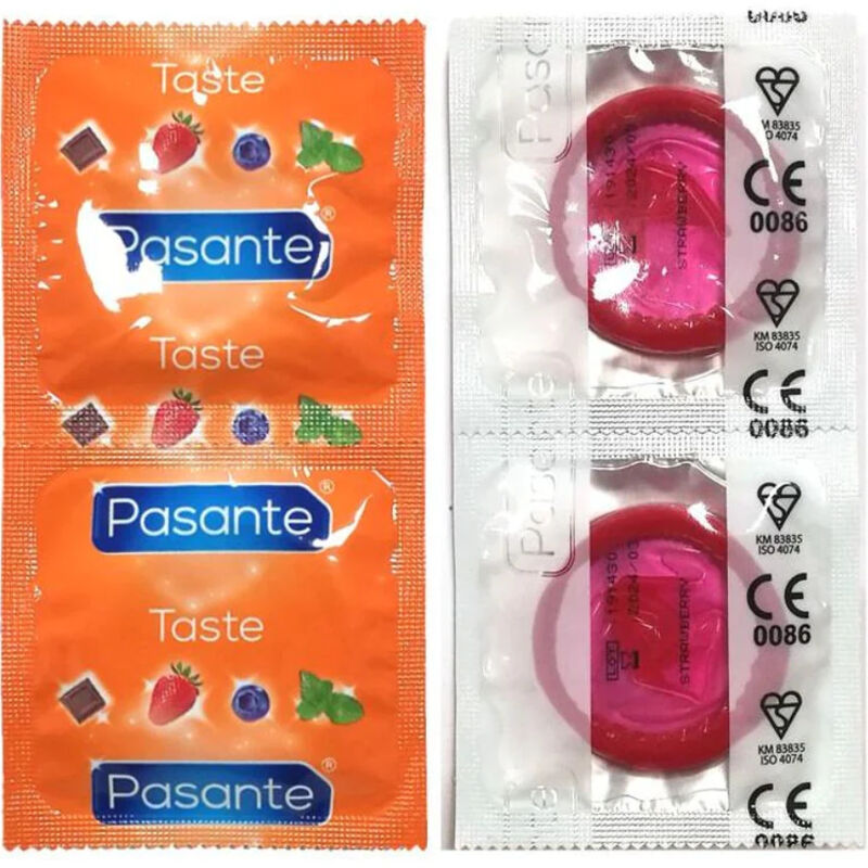Préservatifs Pasante goût fraise, 144 pièces