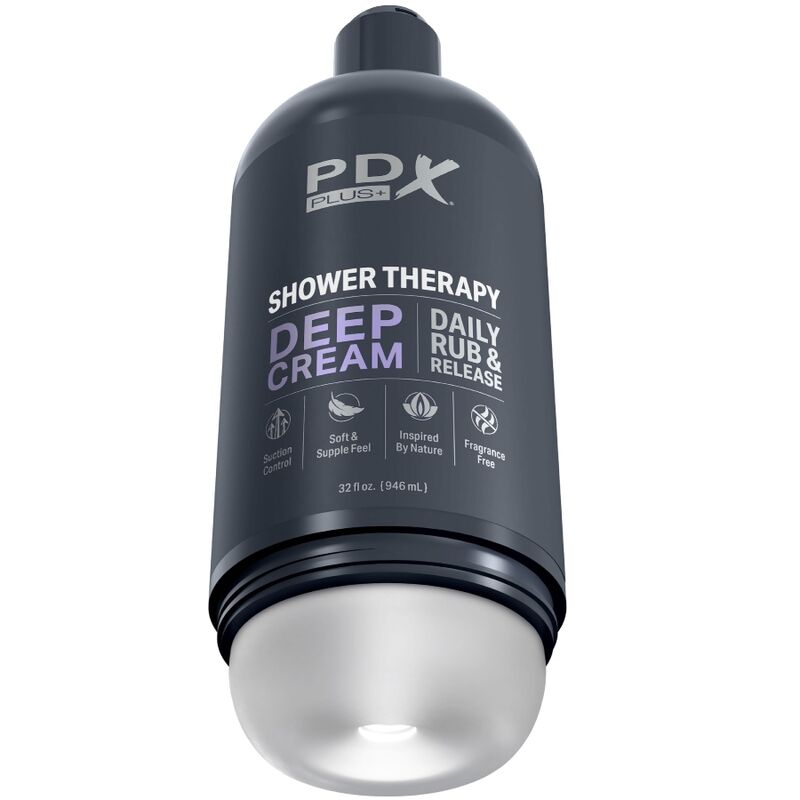 Masturbateur PDX PLUS Shower Therapy à l’aspect d’un flacon de shampoing
