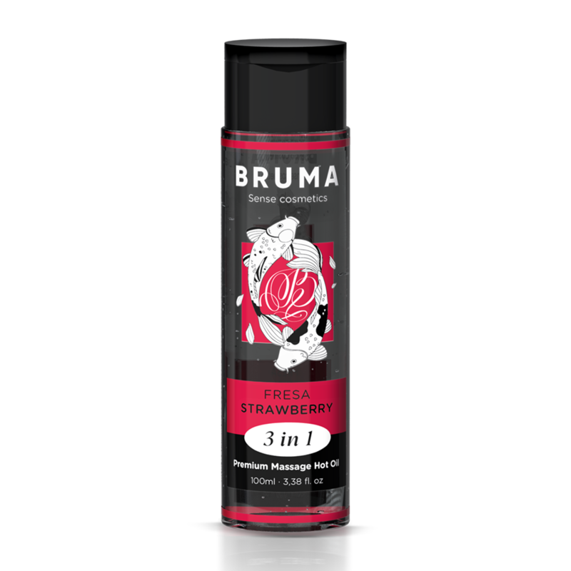 Huile de massage premium BRUMA effet chauffant, fraise, 100 ml