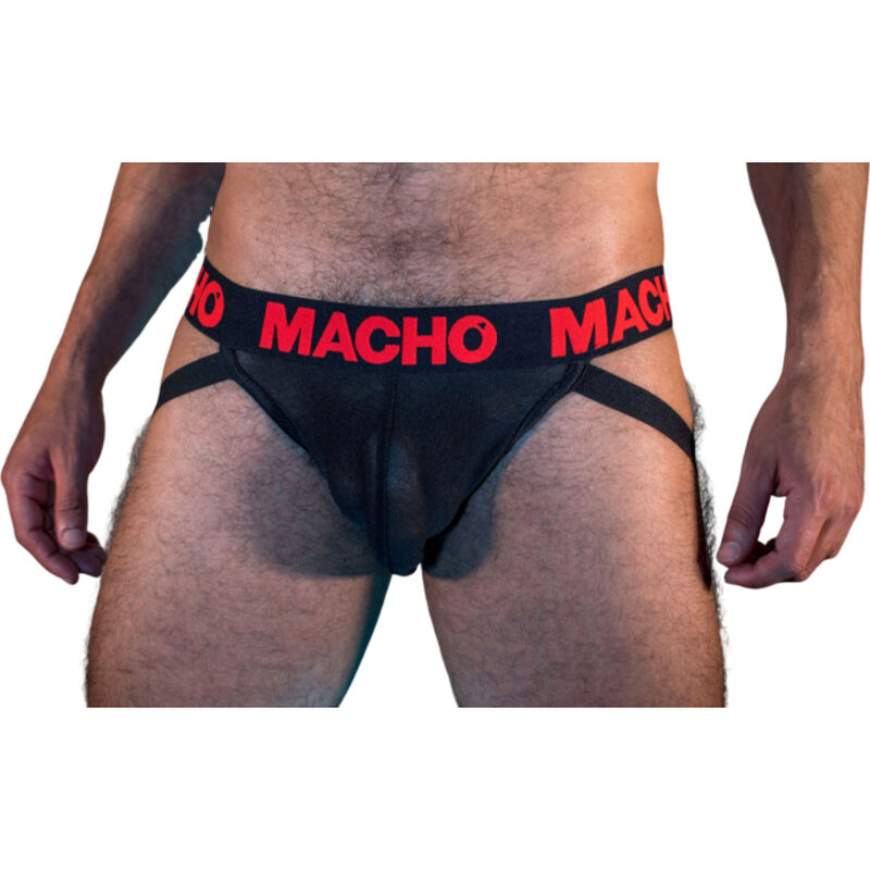 Jockstrap MACHO MX26X2 noir et rouge