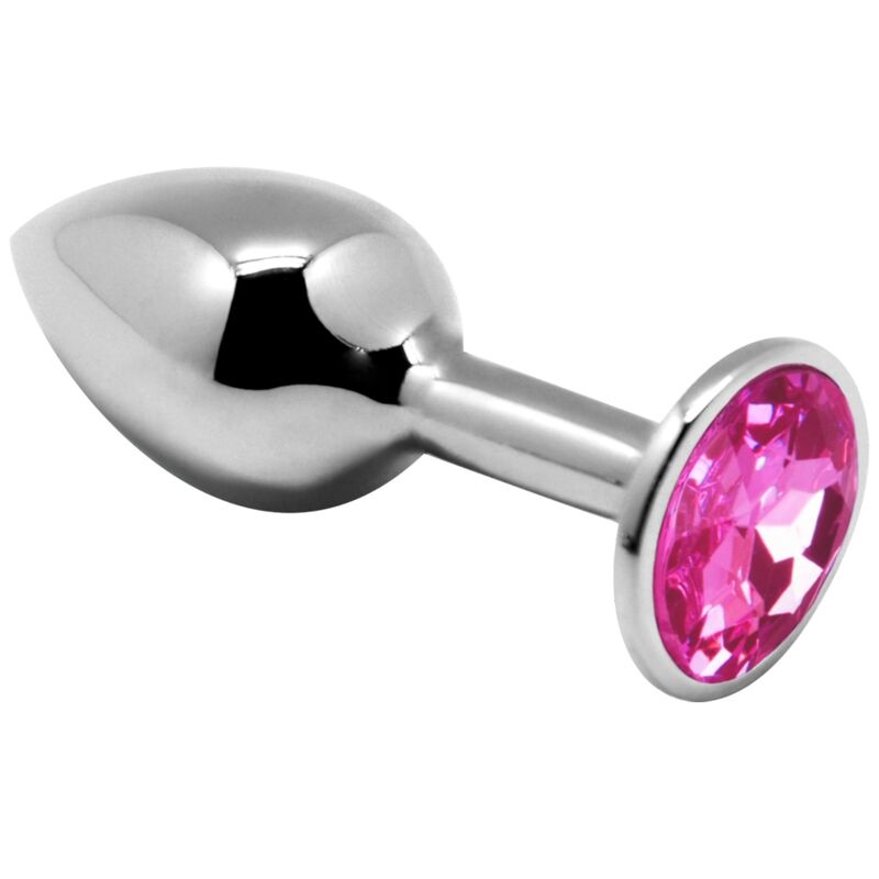 Petit plug anal en métal avec cristal pour une dilatation en douceur, rose ALIVE