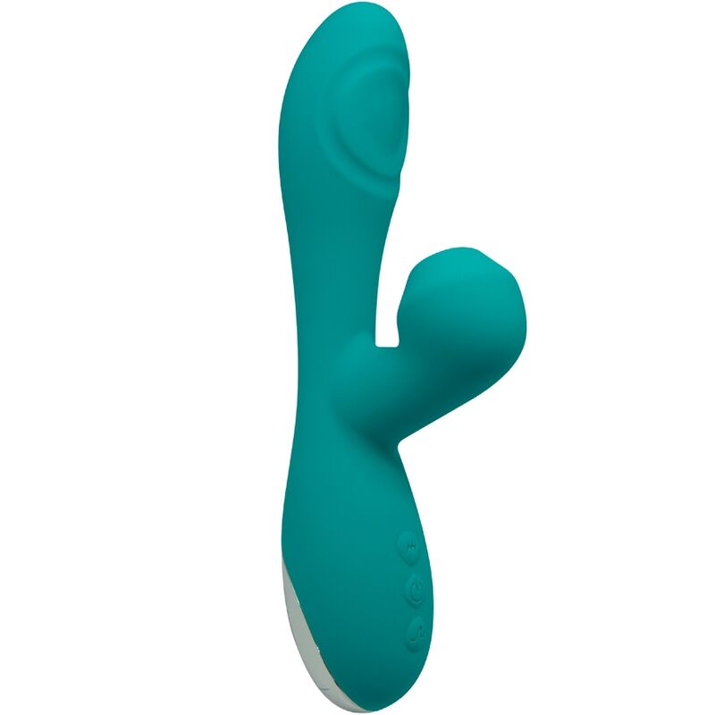 Vibromasseur point G et clitoris avec fonction aspiration bleu ciel ALIVE