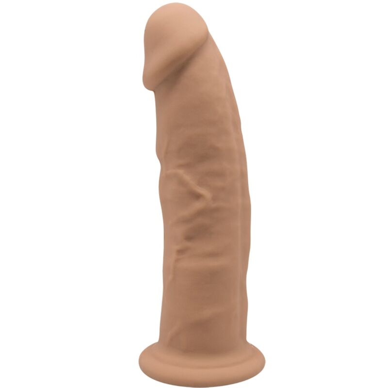 Gode réaliste en silicone de 19 cm avec ventouse, couleur caramel SILEXD