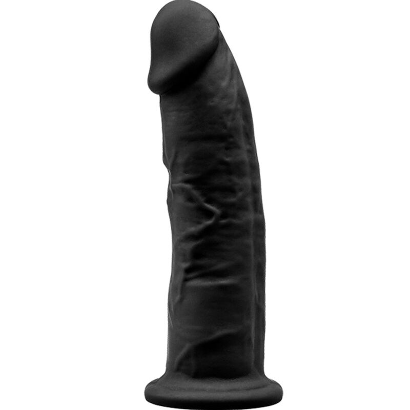 Gode réaliste de 15 cm avec ventouse en silicone souple noir SILEXD