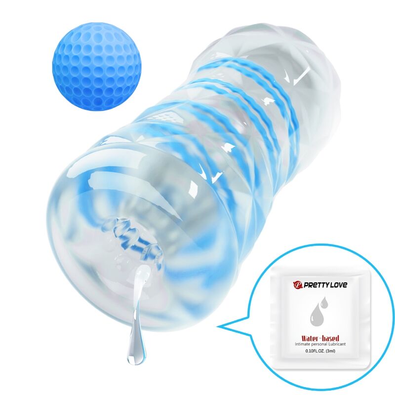 Masturbateur compact Pretty Love à spirales bleues