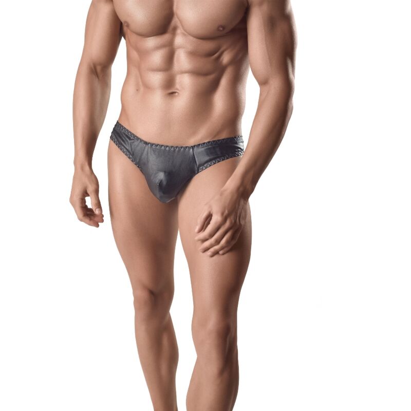 String ficelle pour homme en cuir extensible noir, coupe confortable, taille S ANAIS