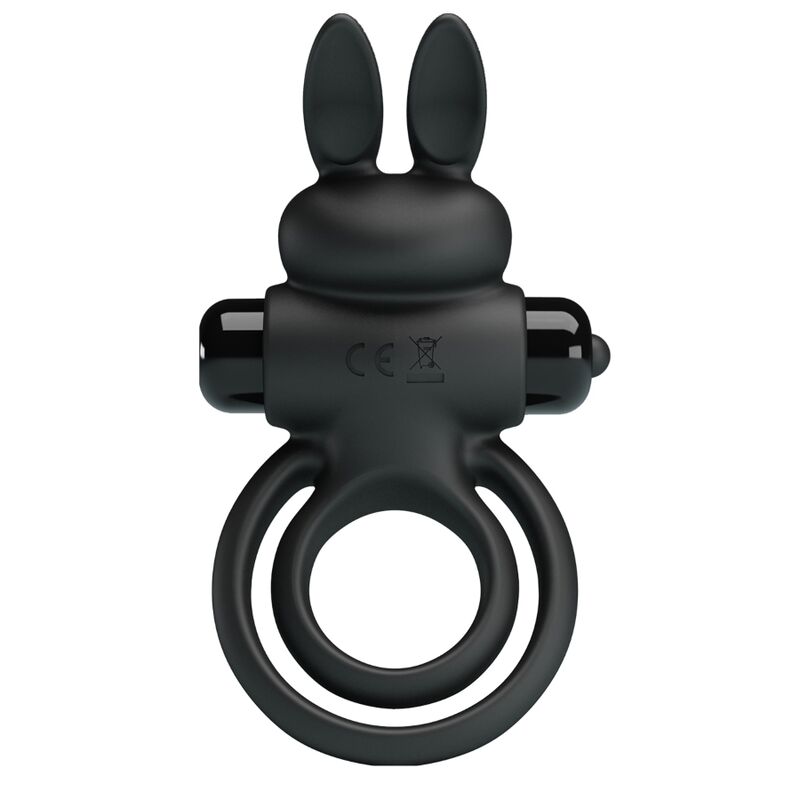 Pretty Love Rabbit Ring III, anneau pénien vibrant, noir