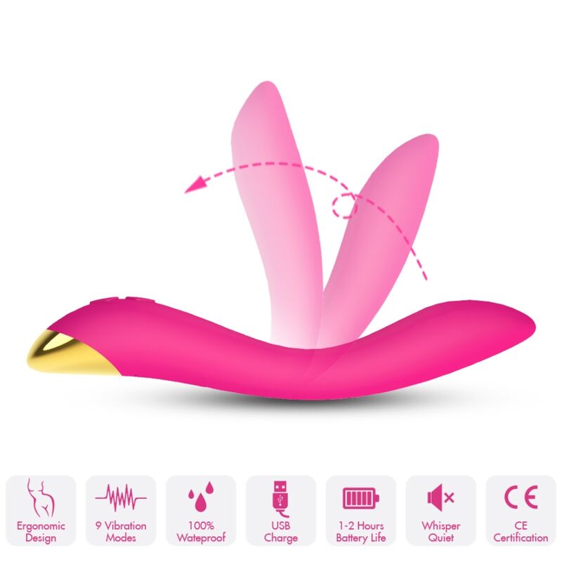 Vibromasseur ARMONY Flamingo, flexible et incurvé, fuchsia