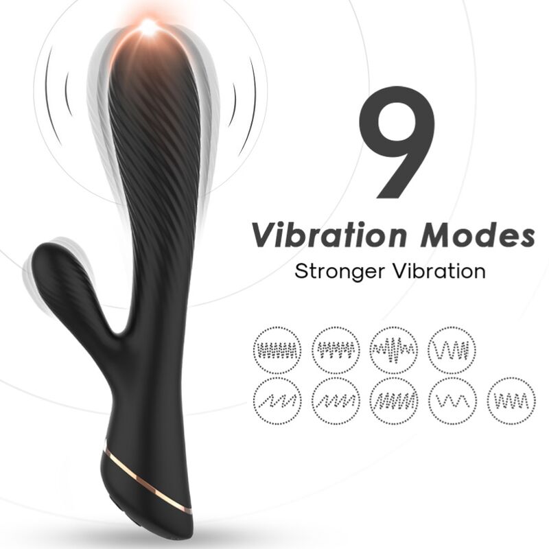 Vibromasseur rabbit ARMONY noir avec 9 modes de vibration