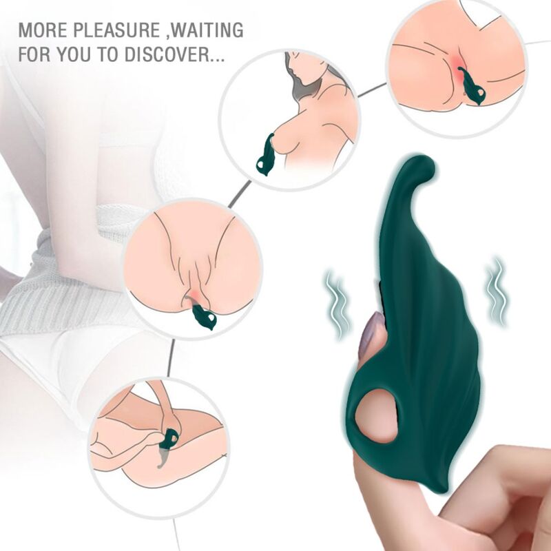 Stimulateur pour doigt ARMONY avec bullet vibrante, vert