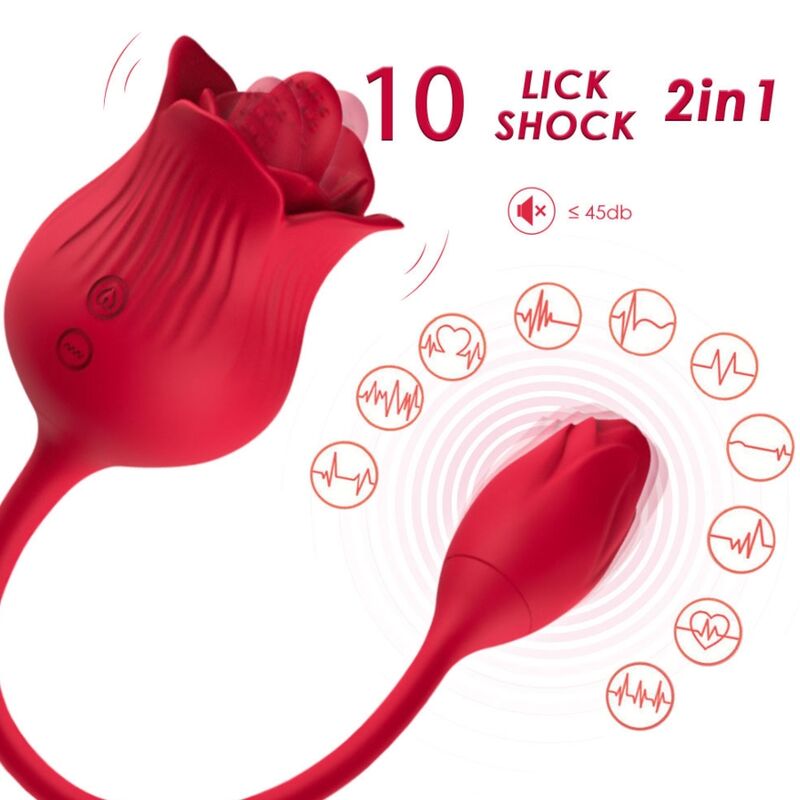 ARMONY Stimulateur à ondes de pression en forme de rose avec œuf vibrant