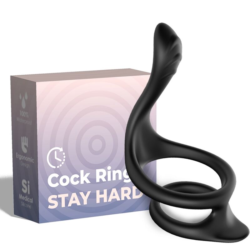 ARMONY Tail Double Anal Ring : anneau pénien sans vibration, noir