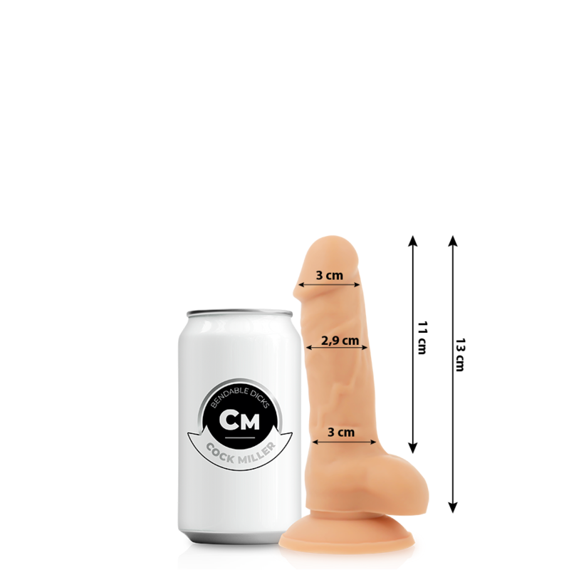 Gode réaliste en silicone de 13 cm, double densité et articulé COCK MILLER