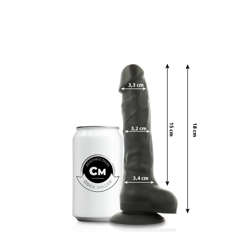 Gode réaliste en silicone à double densité, 18 cm, pour des sensations intenses COCK MILLER