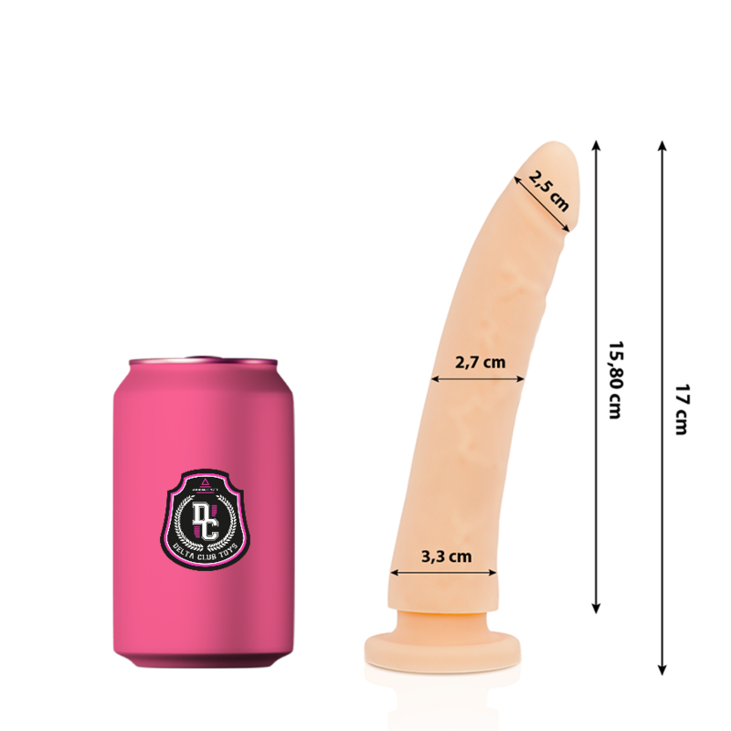 Gode DELTACLUB en silicone médical, 17 cm