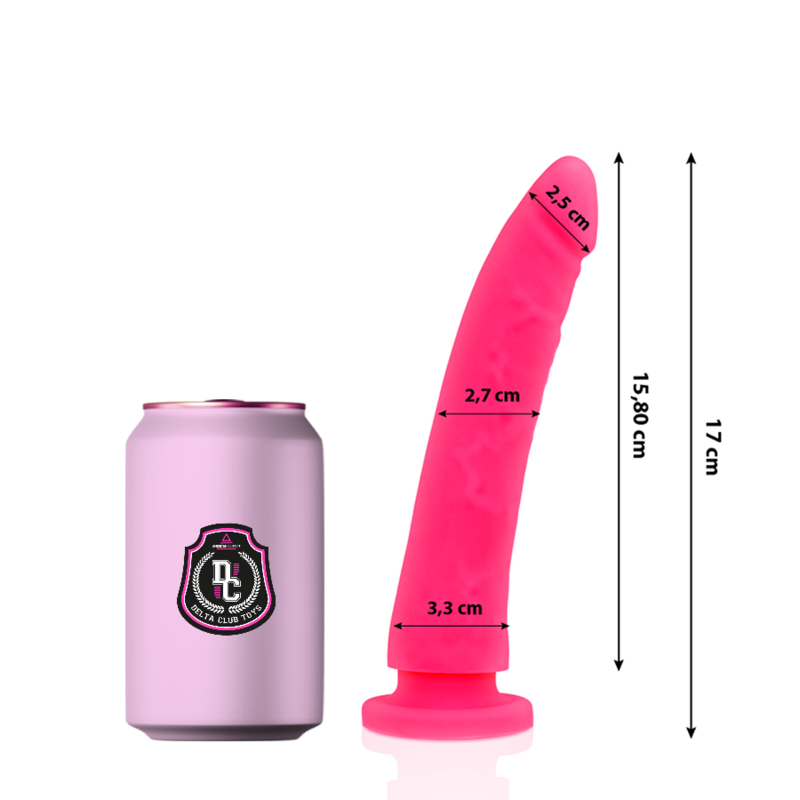 Gode DELTACLUB en silicone médical, rose, 17 cm
