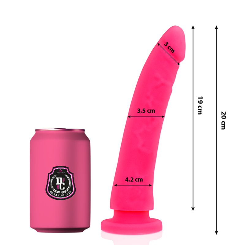 Gode en silicone DELTACLUB rose, 20 cm