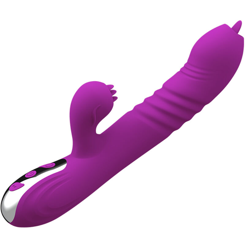 Vibromasseur Rabbit à double langue avec fonction chauffante pour un plaisir intense ARMONY