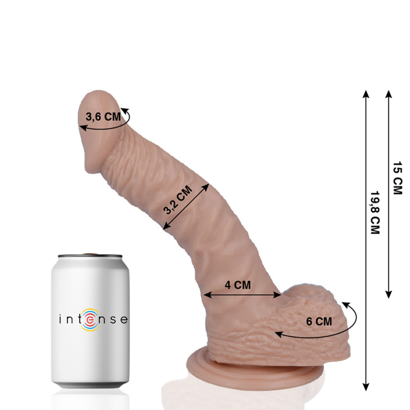 Gode réaliste de 19,8 cm avec ventouse et surface effet peau MR INTENSE