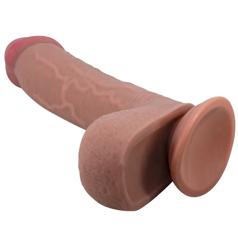 Pretty Love Sliding Skin, gode réaliste à ventouse, marron, 23,4 cm