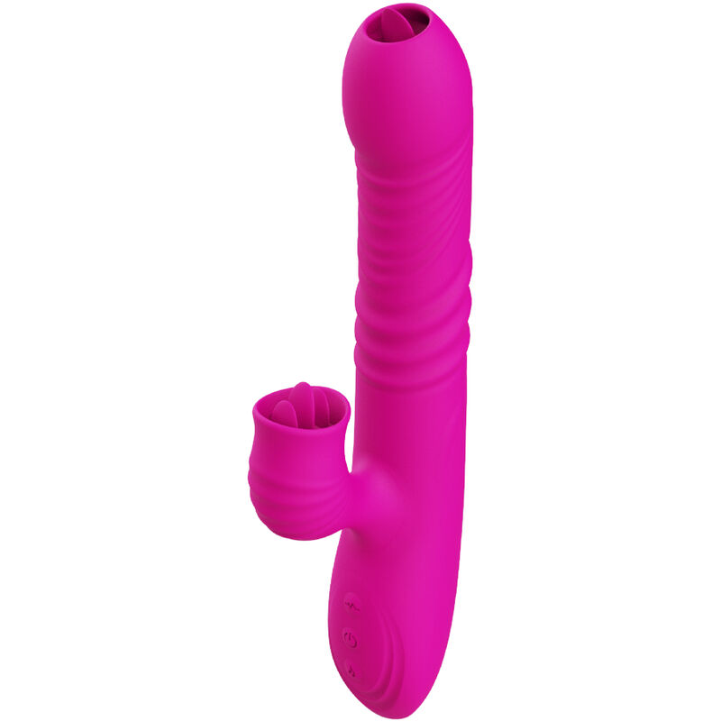 Vibromasseur Rabbit avec double langue et fonction chauffante en silicone ARMONY