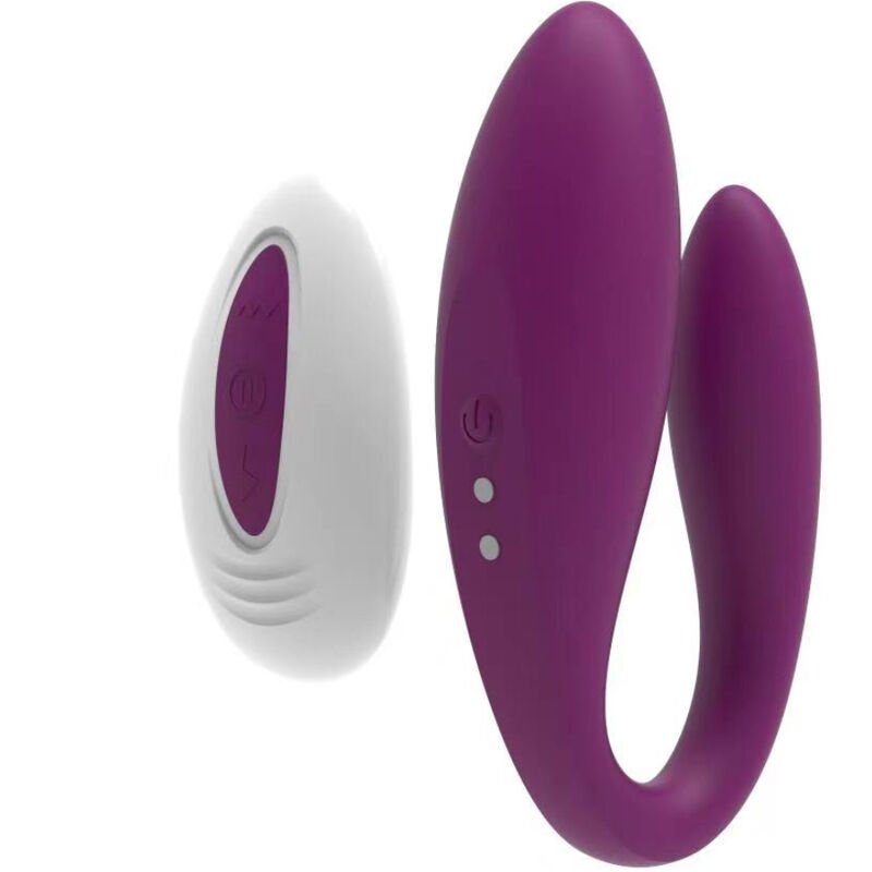 Vibromasseur pour couple avec télécommande et 7 modes en violet ARMONY