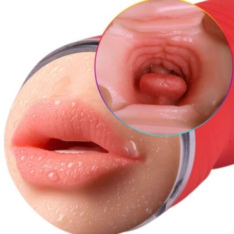 Masturbateur double vagin et bouche en TPE rouge pour une stimulation intense ARMONY