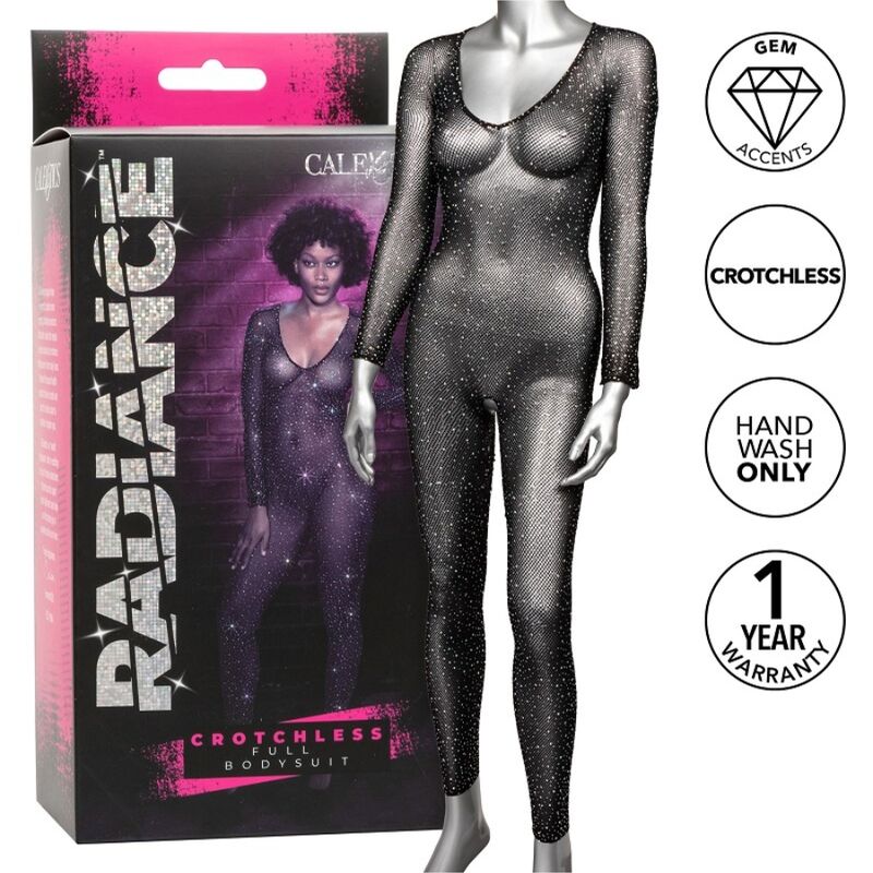 Body résille ouvert à l’entrejambe avec strass pour un look sensuel de la tête aux pieds CALEXOTICS